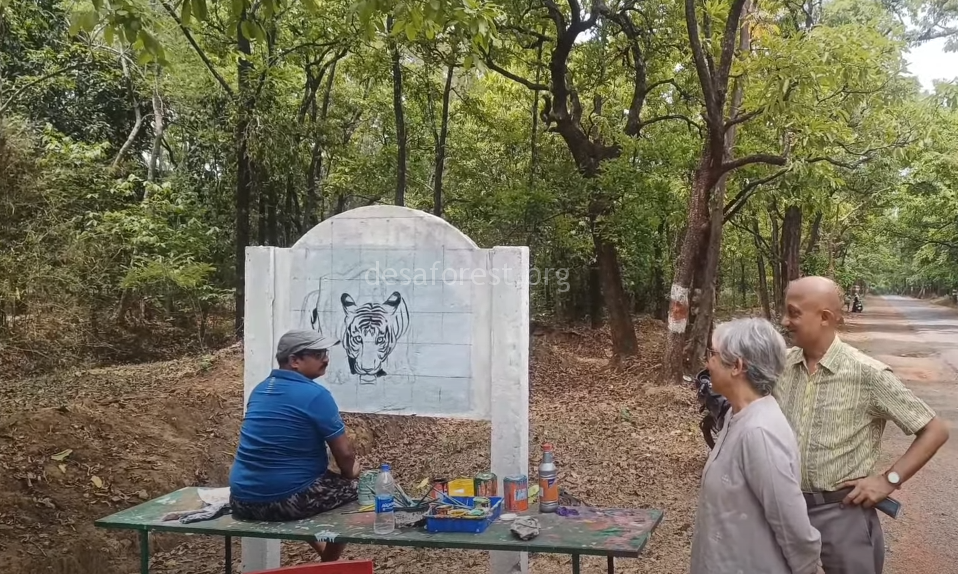 Supporting Wildlife artwork inside Bhimgad Wildlife Sanctuary